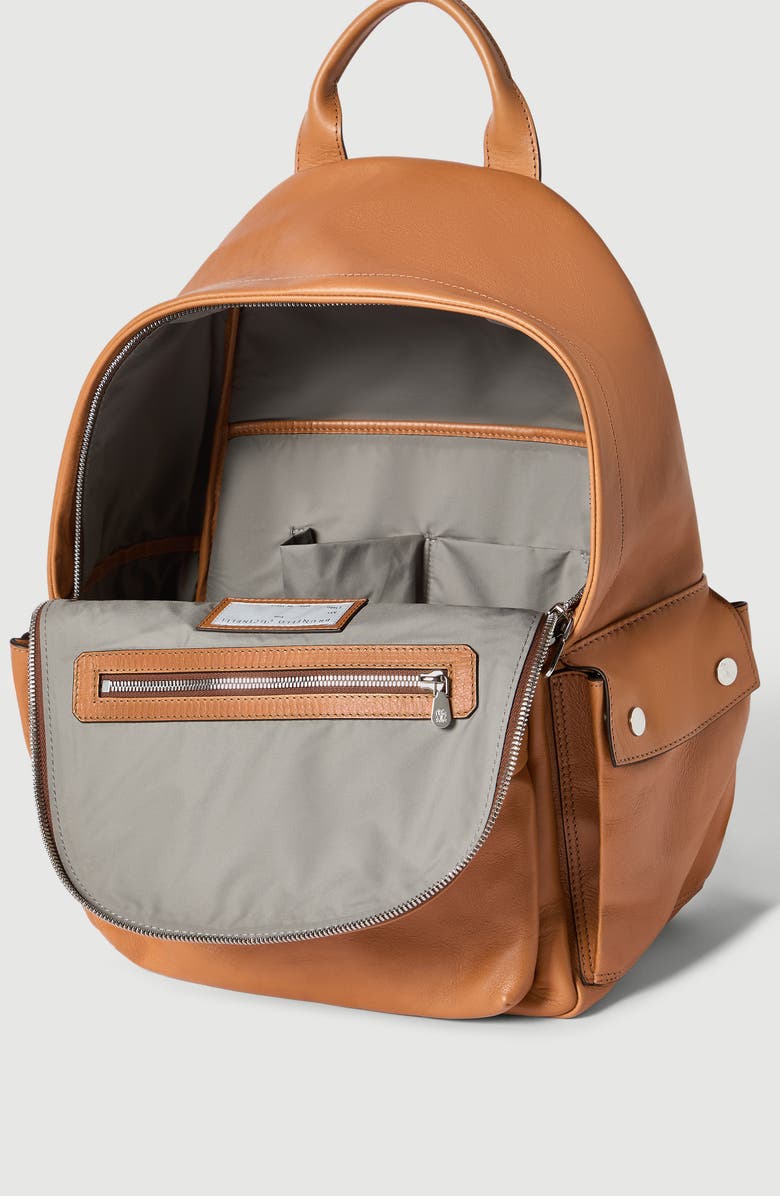 Brunello Cucinelli Cowhide travel backpack, Alternate, color, Cognac