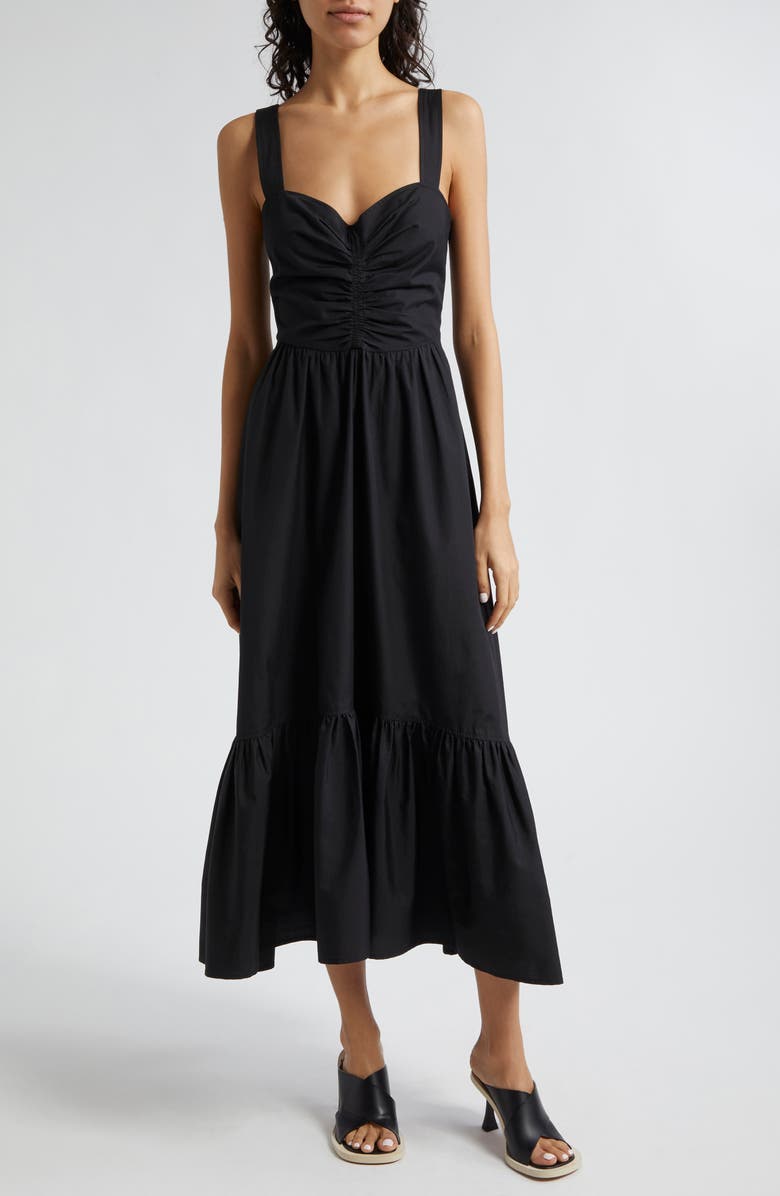 A.L.C. Lilah Ruched Ruffle Hem Maxi Dress, Main, color,