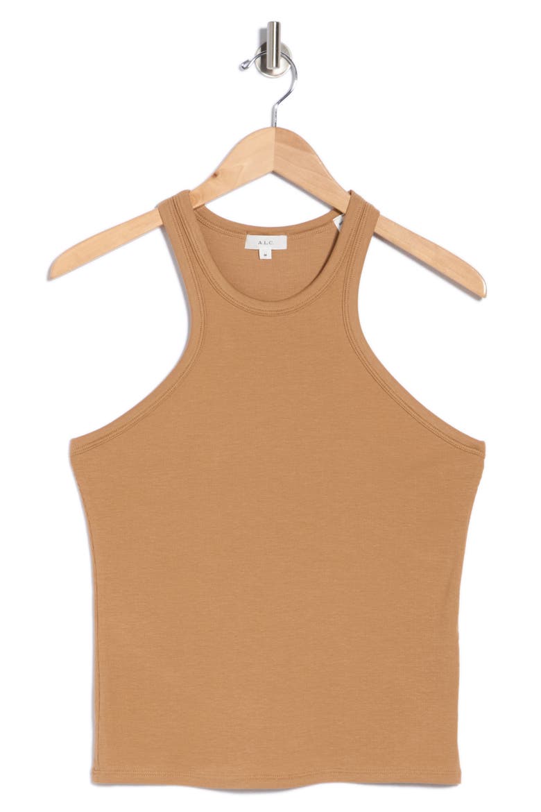 Dean Rib Racerback Tank, Main, color, TOFFEE