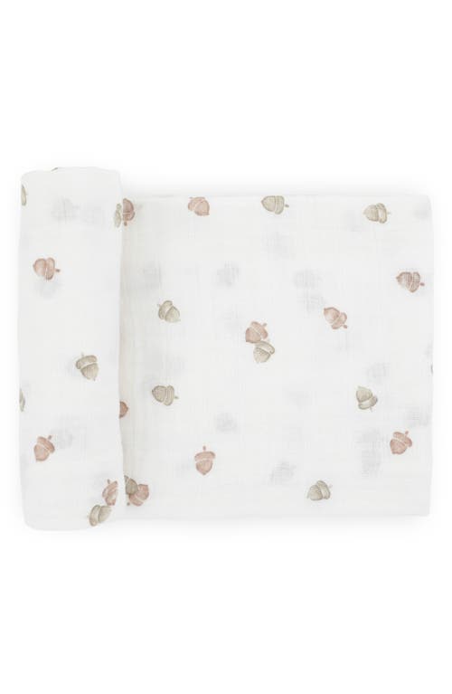 Little Unicorn Cotton Muslin Swaddle Blanket In White