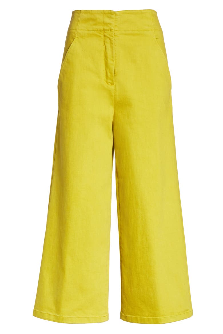 Wide Leg Crop Denim Pants, Alternate, color, MUSTARD