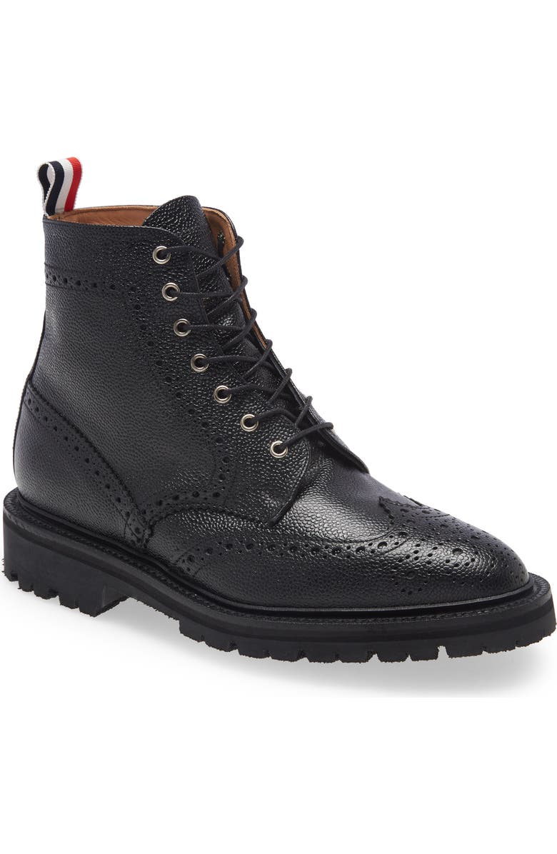 Thom Browne Classic Wingtip Boot, Main, color, Black