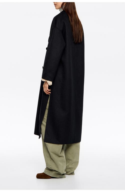 Bimba Y Lola Long Double-face Tailored Coat In Black