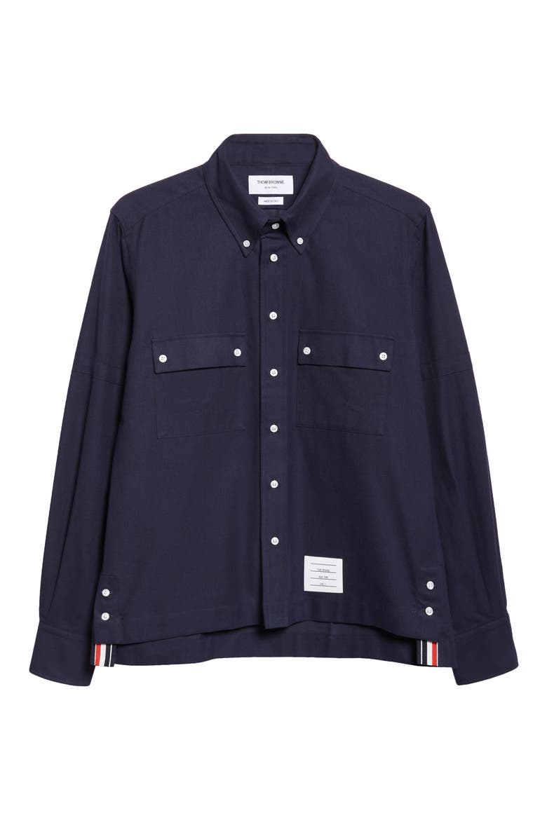Straight Fit Cotton Utility Shirt, Alternate, color, NAVY