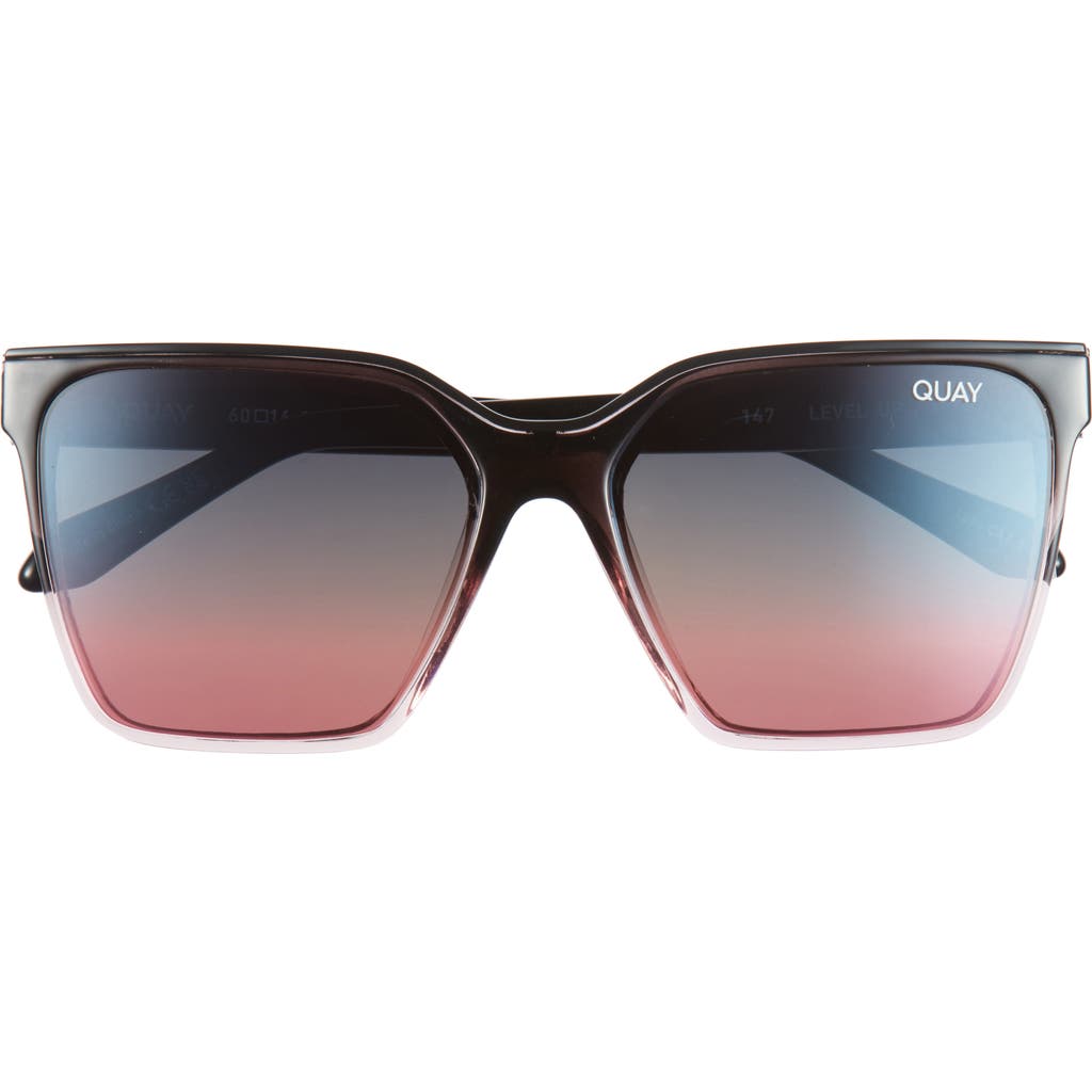 Quay Level Up 60mm Square Sunglasses In Black
