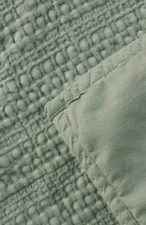 Woven & Weft Waffle Weave 3-piece Quilt Set In Green