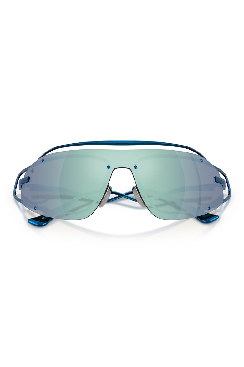 32mm Small Mirrored Rectangular Sunglasses, Alternate, color, BLUE / MIRROR BLUE