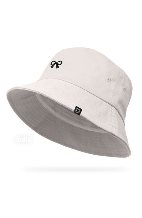 Dalix Bow Bucket Hat In White