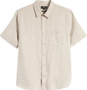 Vince Classic Fit Short Sleeve Linen Shirt