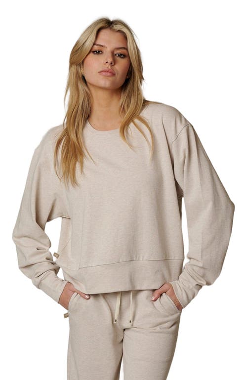 Leisure Lab Womens Cotton Lounge Crew In Quartz