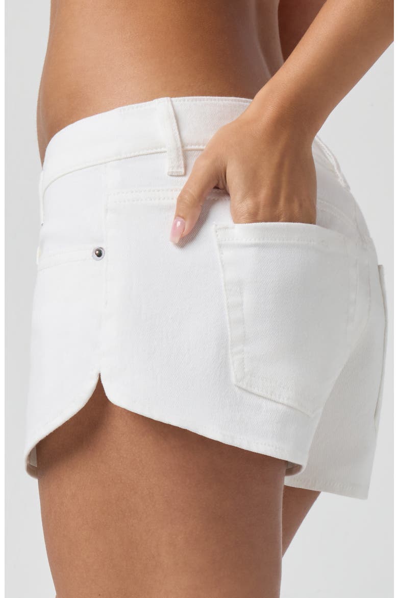 Cheeky Low Rise Denim Shorts, Alternate, color, SUMMER WHITE