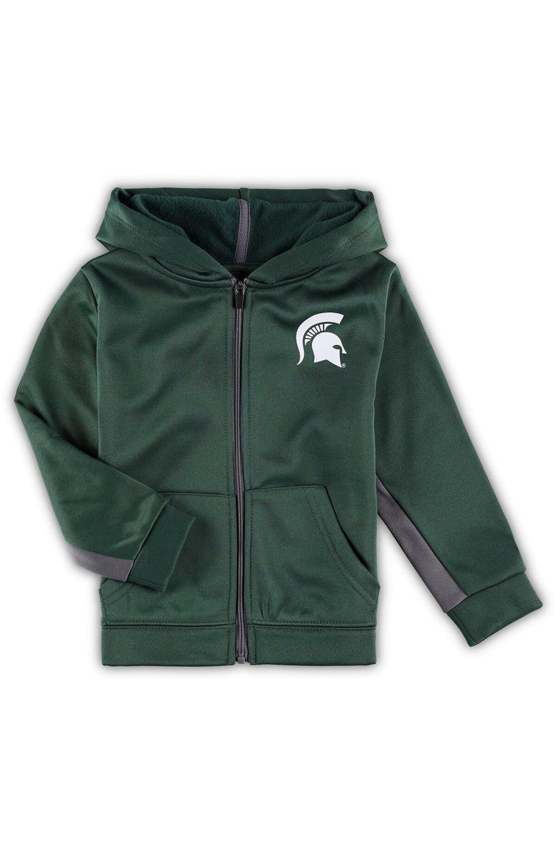 COLOSSEUM Toddler Colosseum Green/Gray Michigan State Spartans Shark Full-Zip Hoodie Jacket & Pants Set, Alternate, color, 