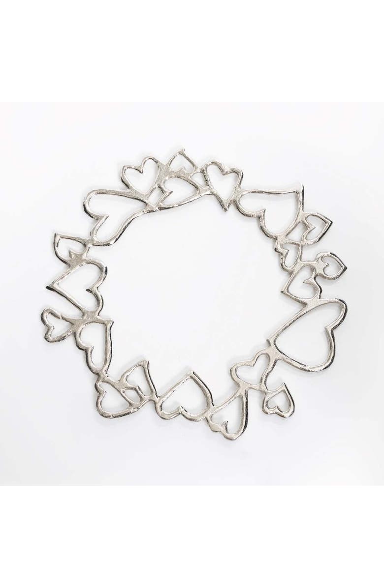 Lunares Hearts Charger, Main, color, Silver