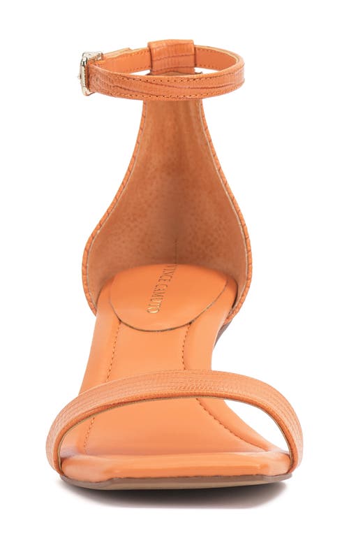 Vince Camuto Vinkely Square Toe Kitten Heel Sandal In Orange