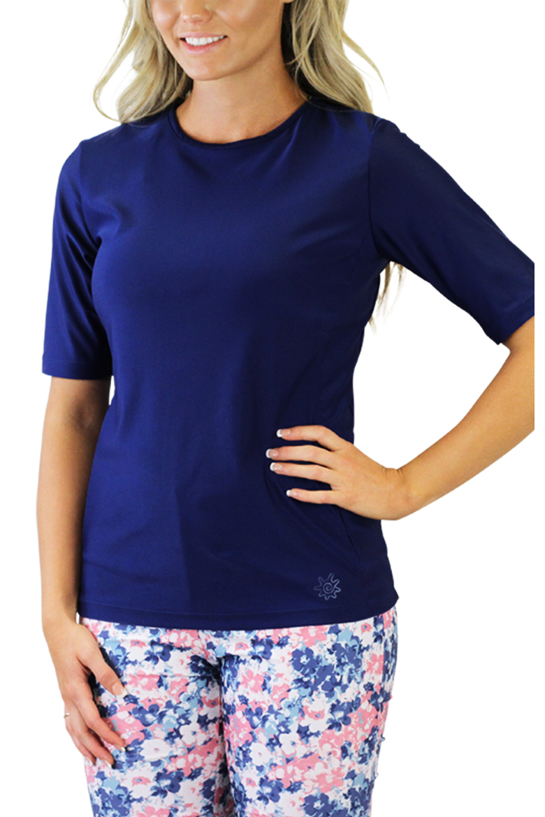 Short Sleeve Crew Sun & Swim Shirt, Main, color, Dark Navy