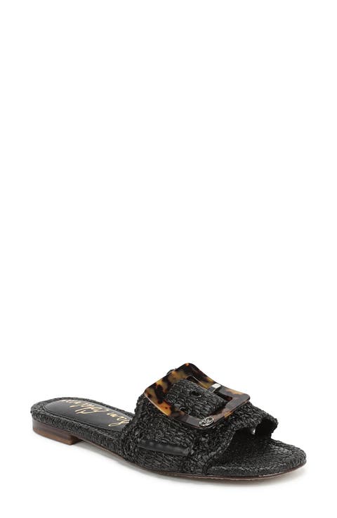 Bambi Raffia Buckle Slide Sandal (Women)