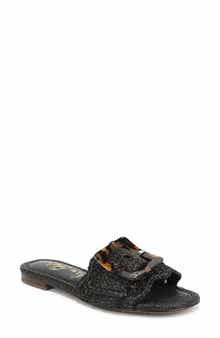 Sam Edelman Bambi Raffia Buckle Slide Sandal