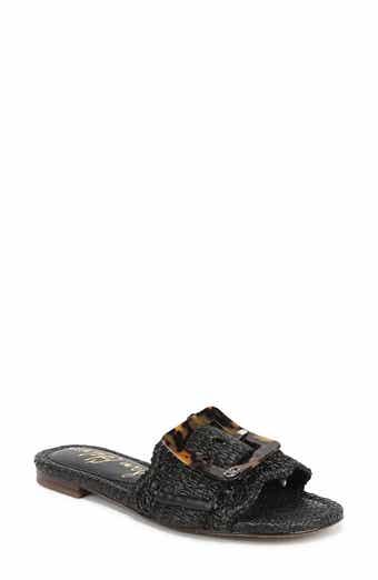 Sam Edelman Bambi Raffia Buckle Slide Sandal
