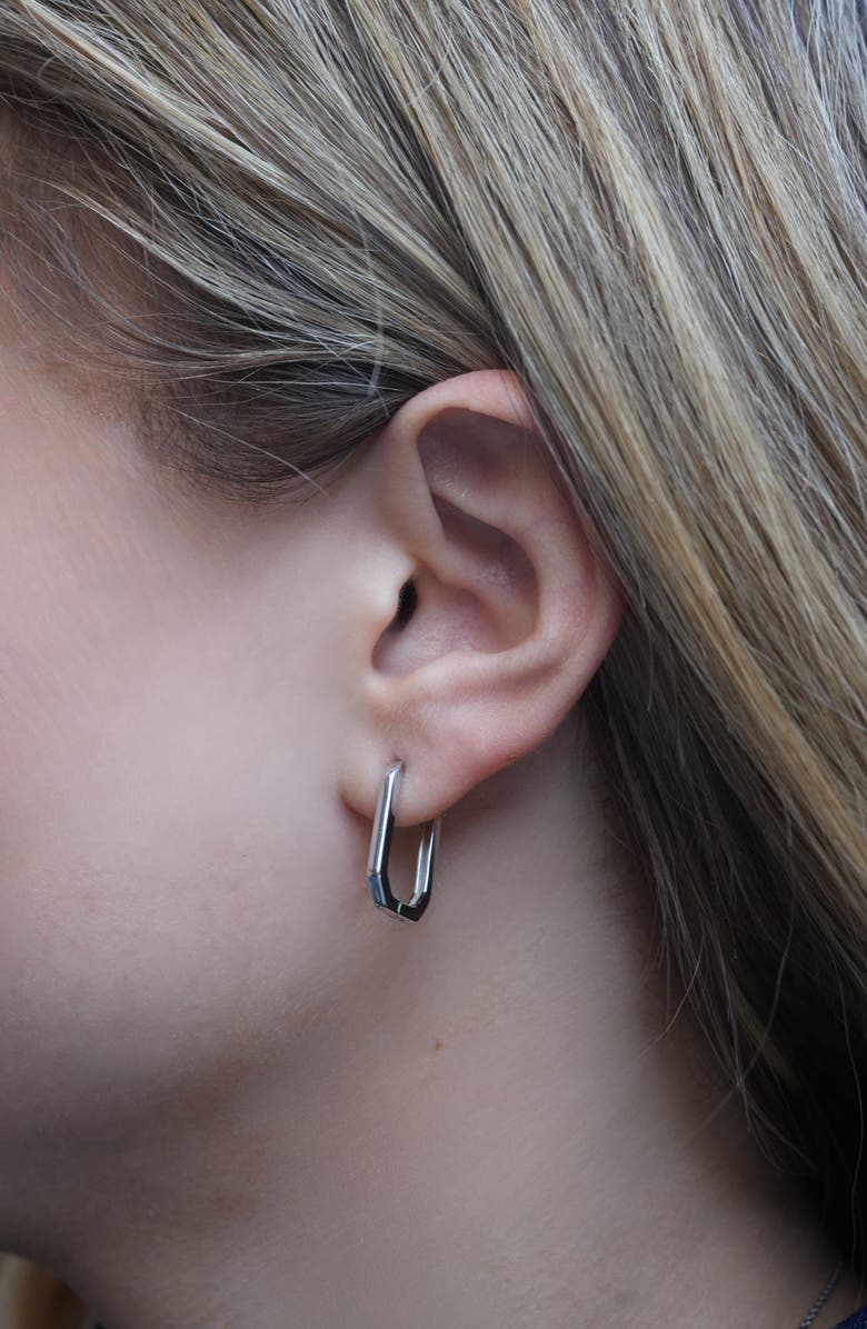 Argento Vivo Sterling Silver U-Hoop Earrings, Alternate, color, Silver