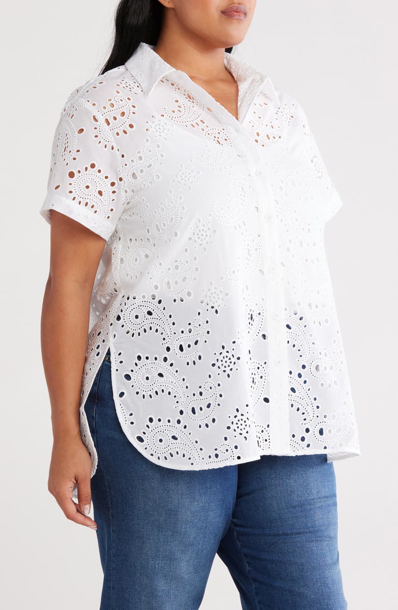 Universal Standard Short Sleeve Shirt, Alternate, color, White