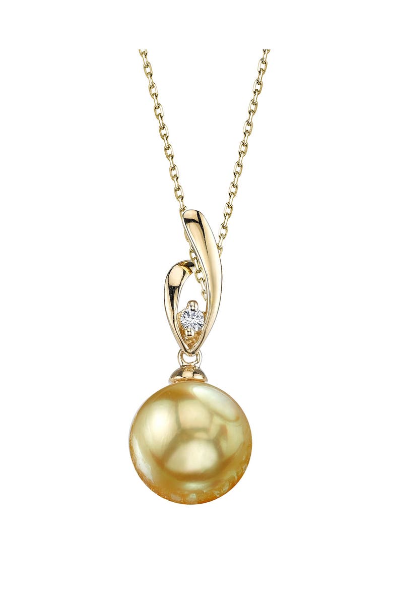 Golden Pearl & Diamond Lois Pendant, Main, color, Golden Pearl
