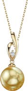The Pearl Source Golden Pearl & Diamond Lois Pendant