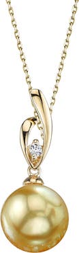 The Pearl Source Golden Pearl & Diamond Lois Pendant