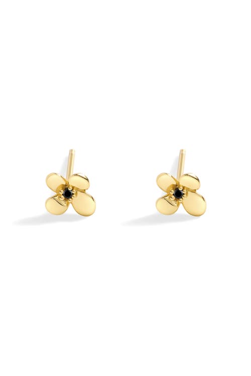 Mint & Lily Dainty Floral Statement Stud Earrings In Gold