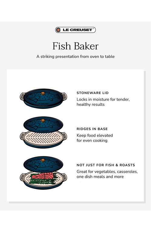 Le Creuset Heritage Covered Stoneware Fish Baker In Blue