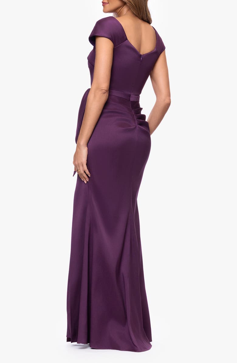 Xscape Evenings Asymmetric Neck Stretch Mikado Gown, Alternate, color, 