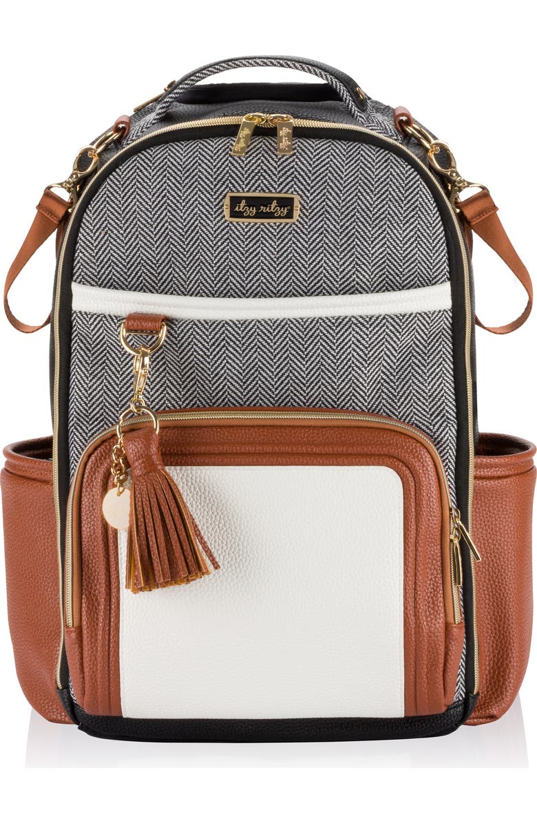 Itzy Ritzy Boss Plus Large Diaper Bag Backpack, Main, color, Coffee And Cream