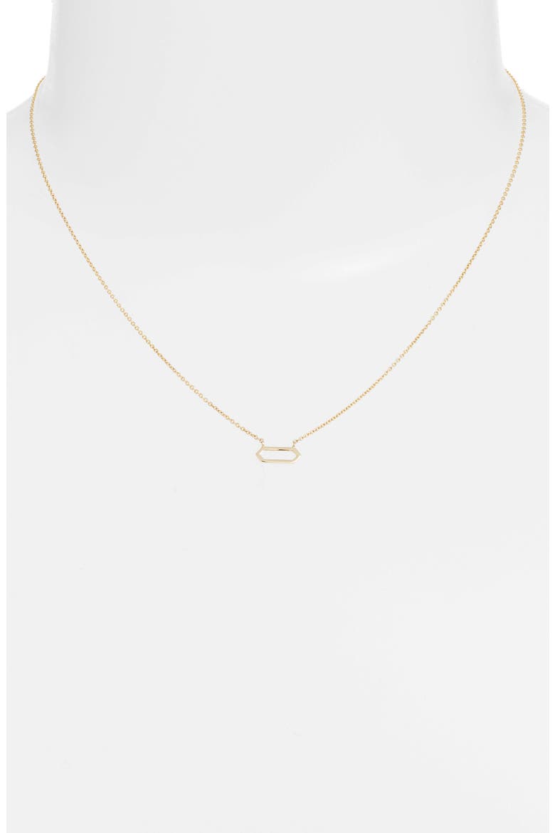 Simple Obsessions Open Hexagon Pendant Necklace (Nordstrom Exclusive), Alternate, color, YELLOW GOLD
