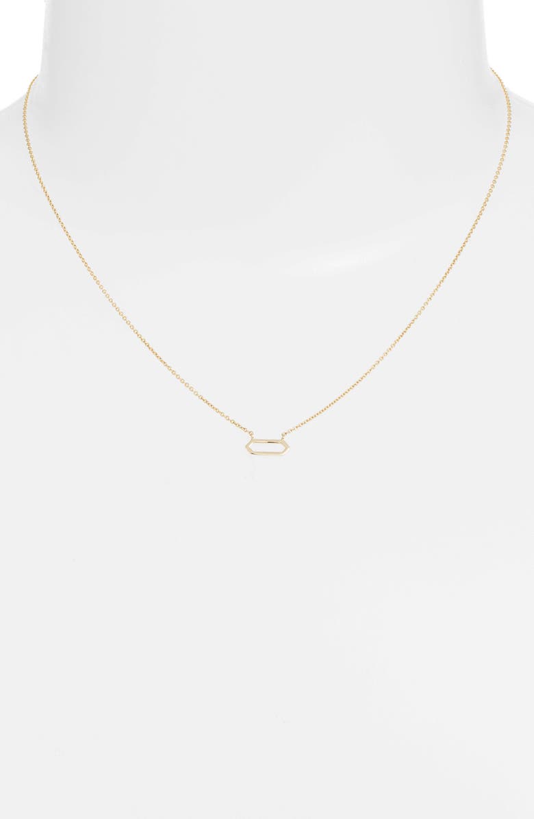 Bony Levy Simple Obsessions Open Hexagon Pendant Necklace, Alternate, color,