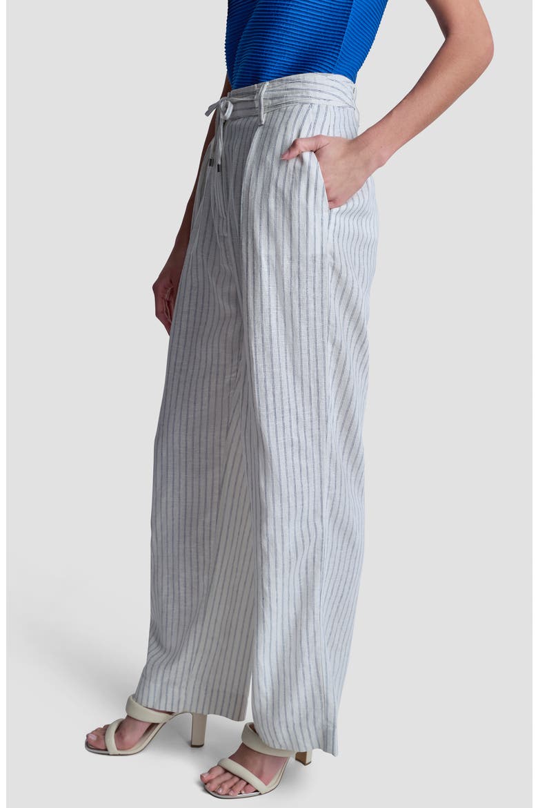 Stripe Linen Blend Drawstring Pants, Alternate, color, IVORY/ADMIRAL