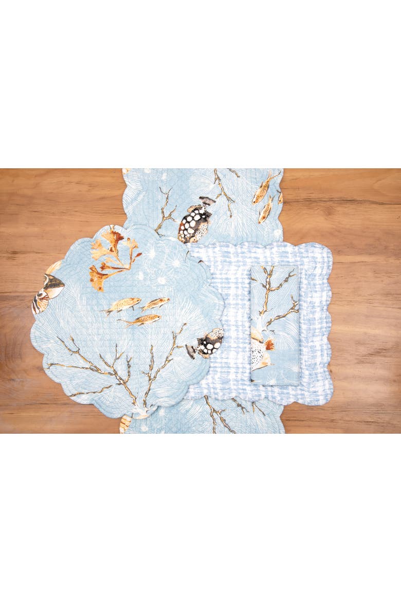 Meraki Island Reversible Blue Coastal Napkin, Set of 6, Alternate, color, Blue