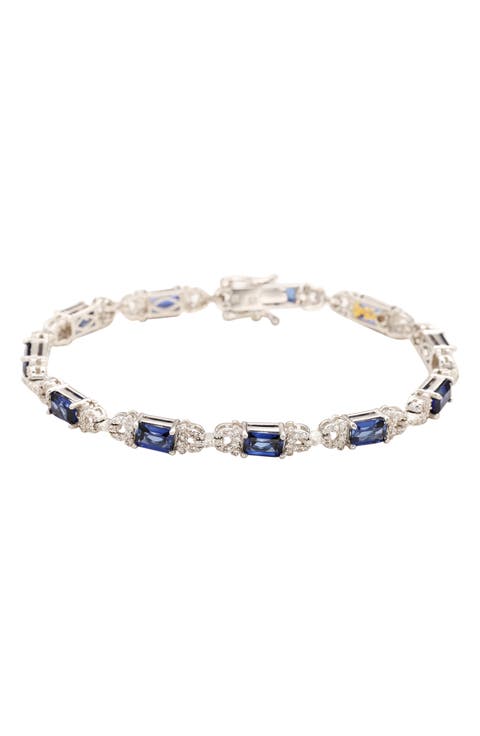 Emerald Cut Sapphire Tennis Bracelet
