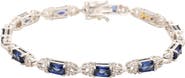 SUZY LEVIAN Emerald Cut Sapphire Tennis Bracelet