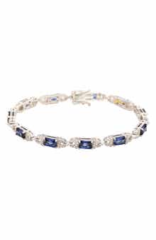 SUZY LEVIAN Emerald Cut Sapphire Tennis Bracelet