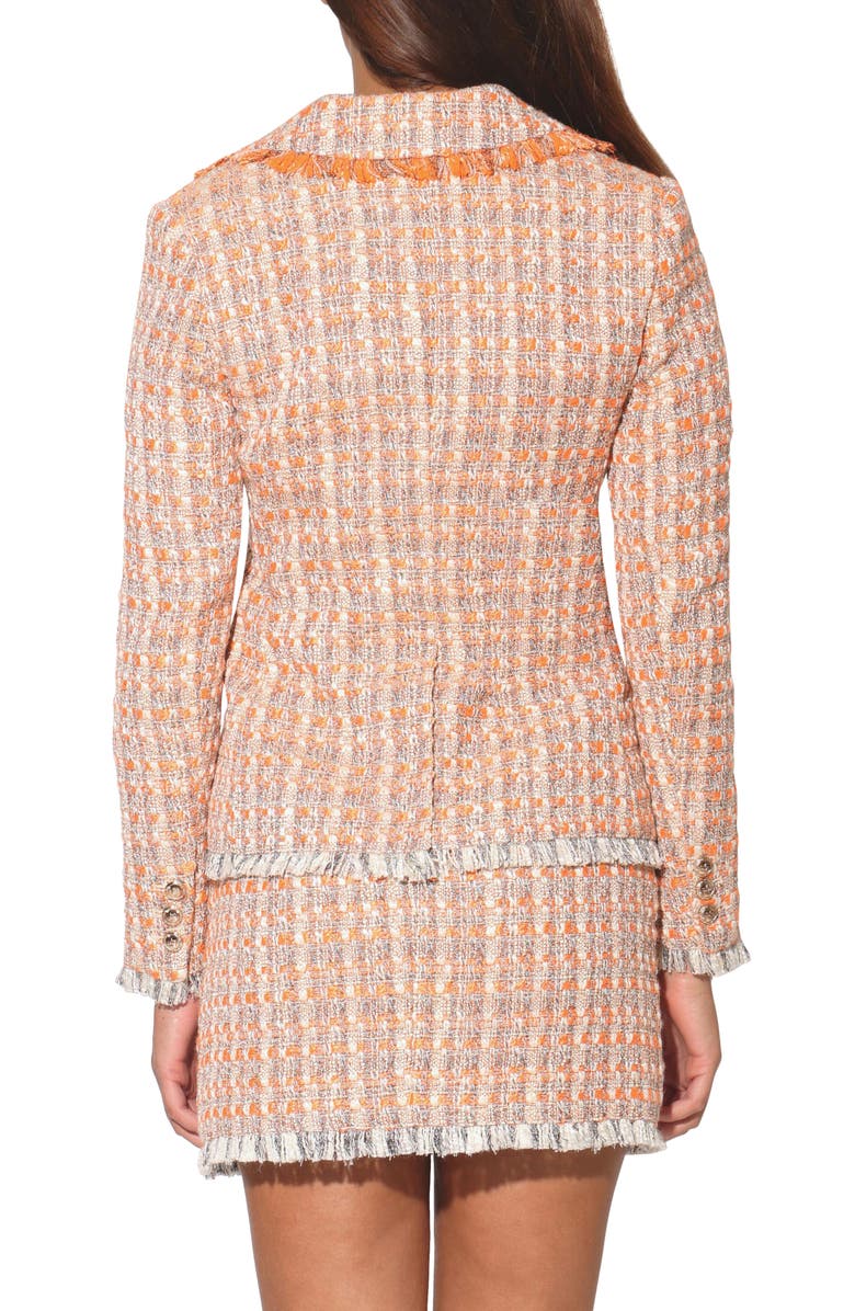 Walter Baker Damon Tweed Blazer Jacket, Alternate, color, Malibu Orange Tweed