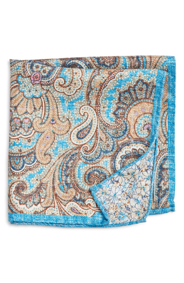 Nordstrom Paisley Silk Pocket Square, Main, color,