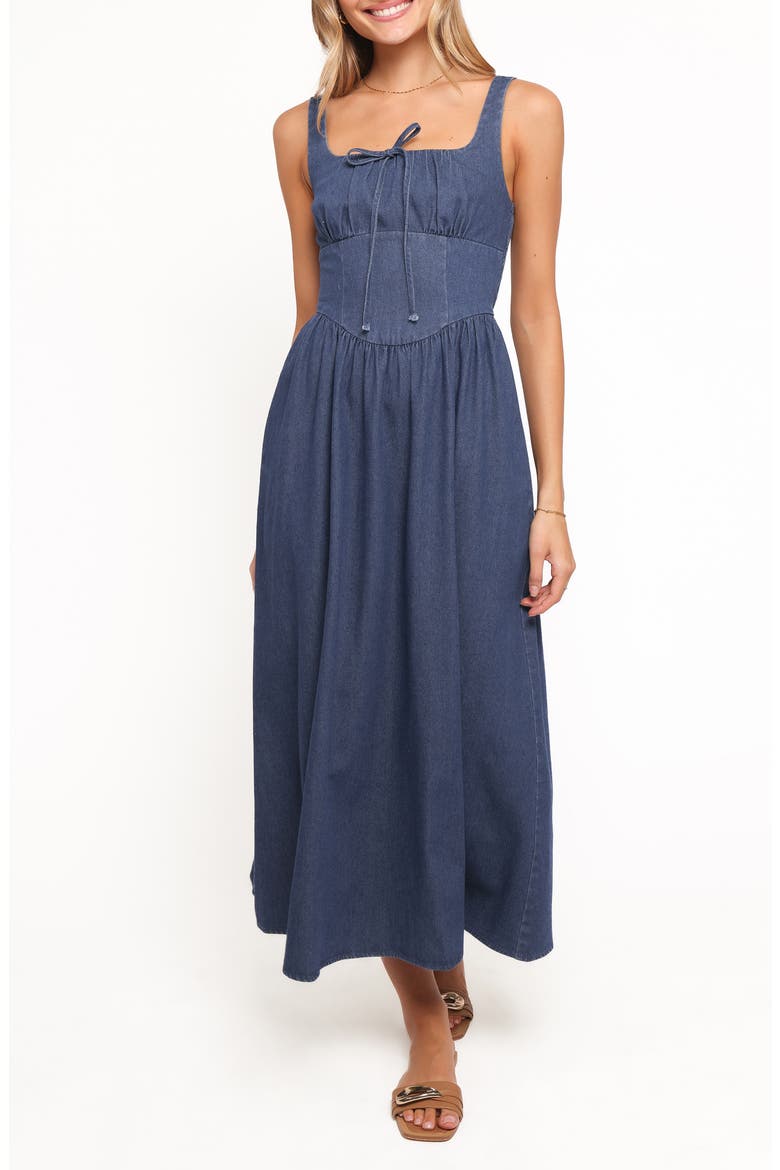 Kinslee Sleeveless Midi Dress, Main, color, DENIM