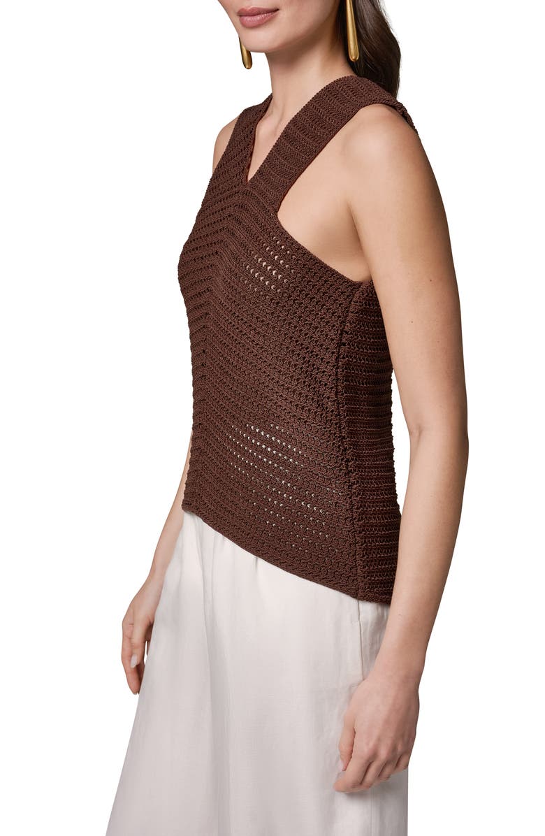 Donna Karan New York Metallic Open Stitch Sweater Tank, Alternate, color, Canyon