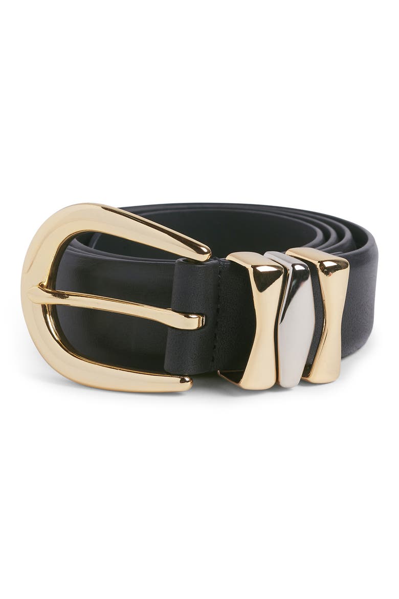The William Split Decision Leather Belt, Alternate, color, BLACK