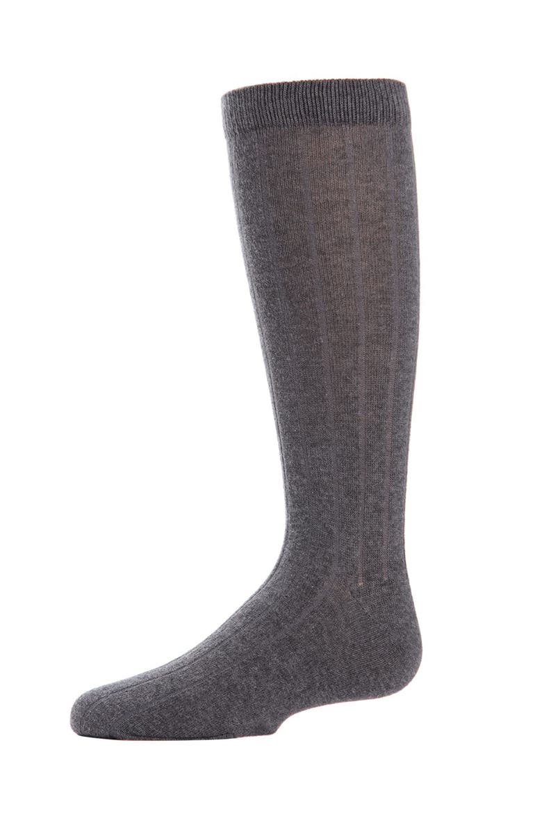 Boy's 3 Pair Pack Basic Cotton Blend Ribbed Crew Socks, Main, color, Gray Heather