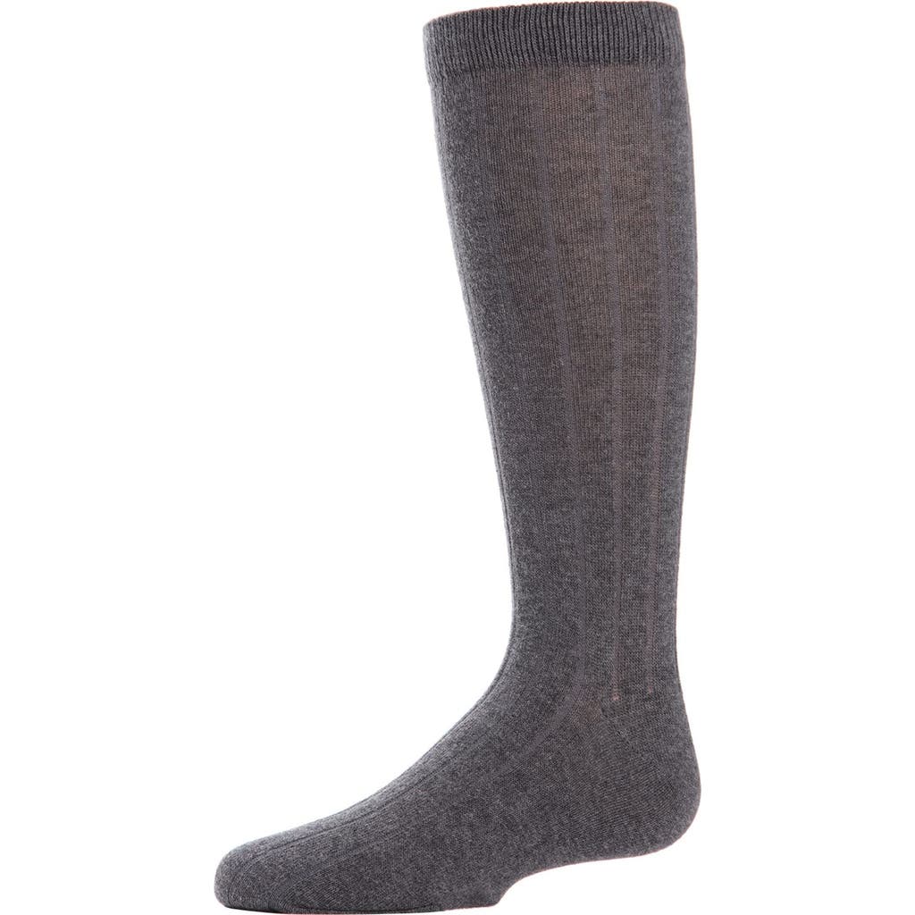 Memoi Boy's 3 Pair Pack Basic Cotton Blend Ribbed Crew Socks In Gray