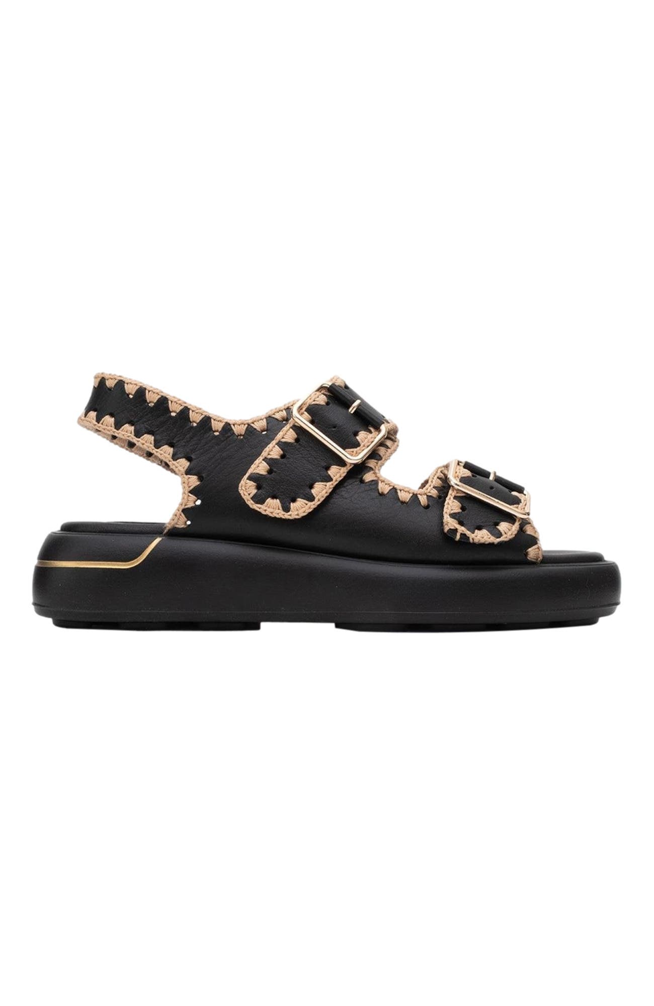 Forever & Always Shoes Douro Braided Rope Strap Leather Sandal, Alternate, color, Black Leather