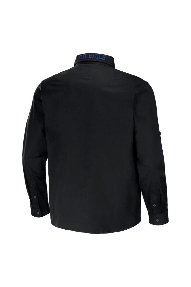 Men's NFL x Darius Rucker Collection by Fanatics Black Buffalo Bills Convertible Twill Long Sleeve Button-Up Shirt, Alternate, color, Black