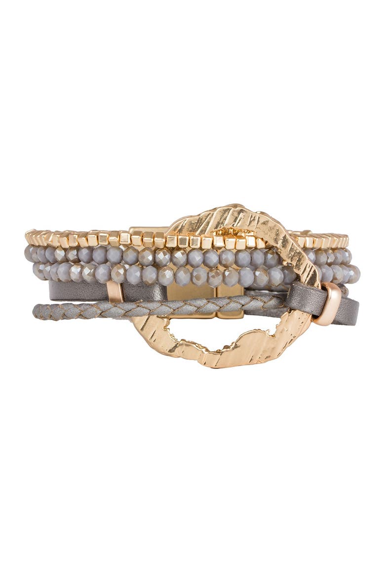 Earthly Flow Multistrand Bracelet, Main, color, DARK GREY