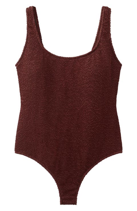 Textured One-Piece Swimsuit (Plus)
