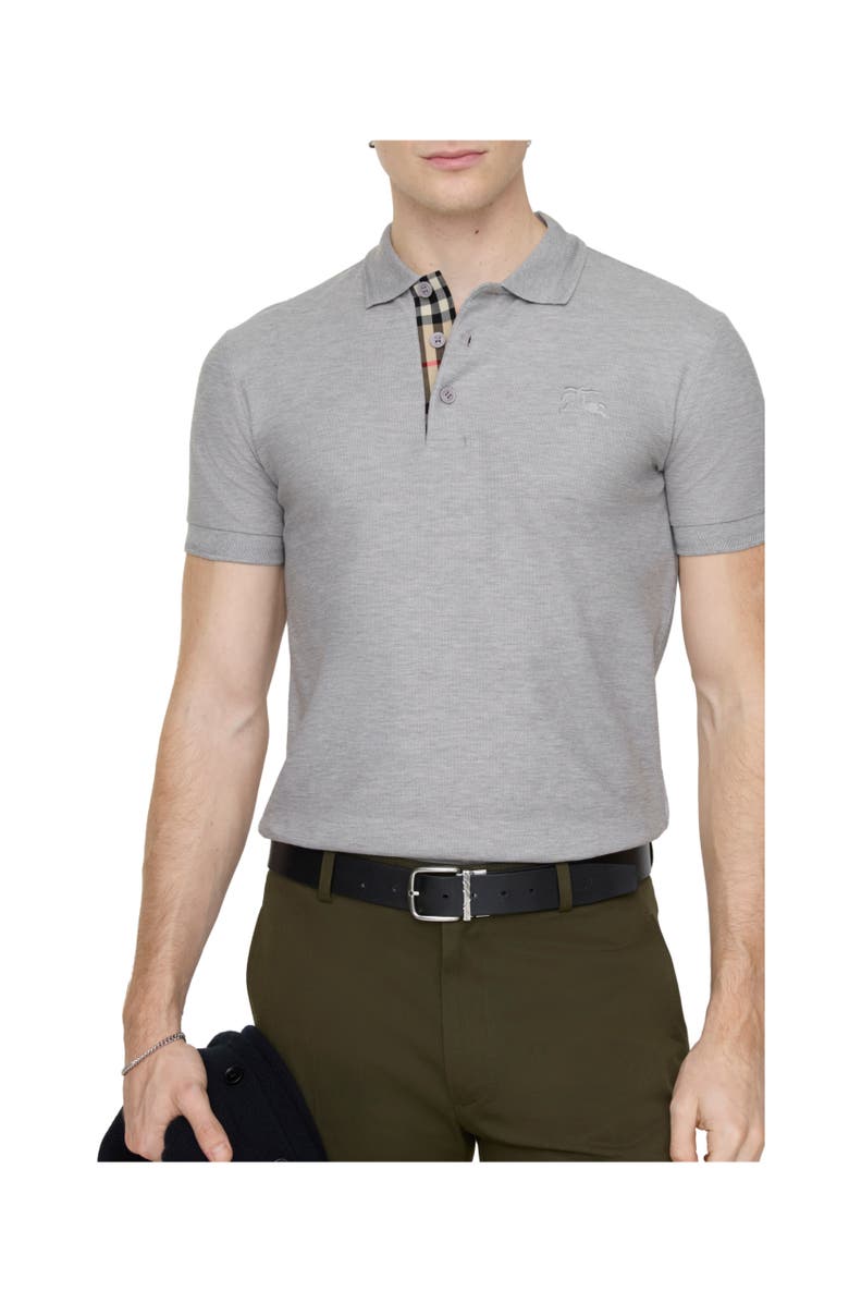 Burberry Cotton Polo Shirt, Alternate, color, Pale Grey Melange